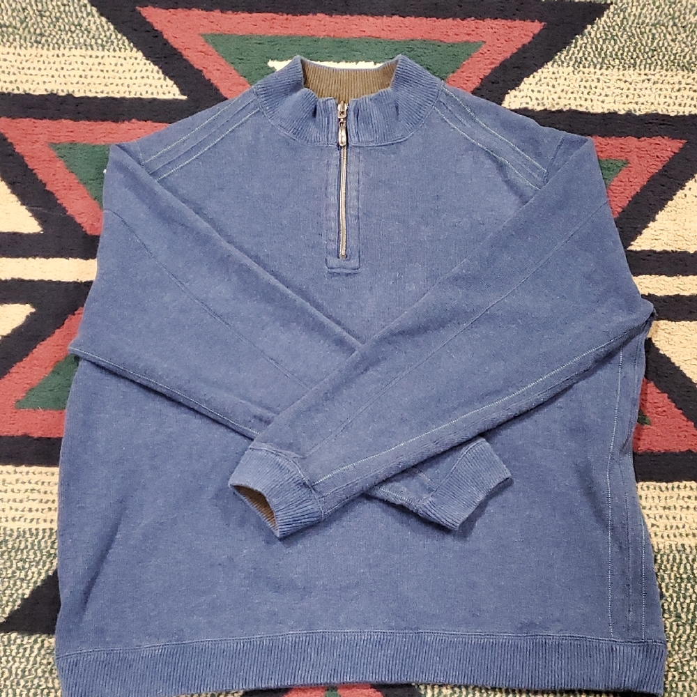 Tommy Bahama Blue Zip-Up Sweater